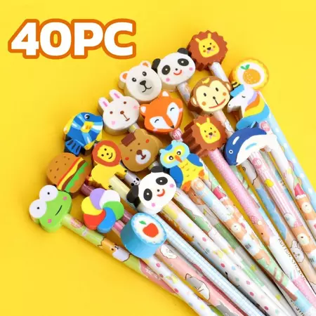 Pencils + Erasers Set