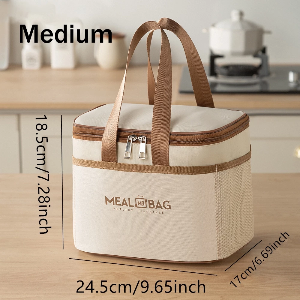 Insulated Lunch Bag Large Capacity Waterproof Oxford Thickened Aluminum Foil Heat-Resistant Food Warmer Bag