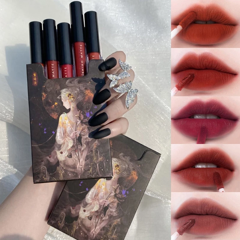 Matte Velvet Lip Glaze Lipstick Nonstick Cup Waterproof